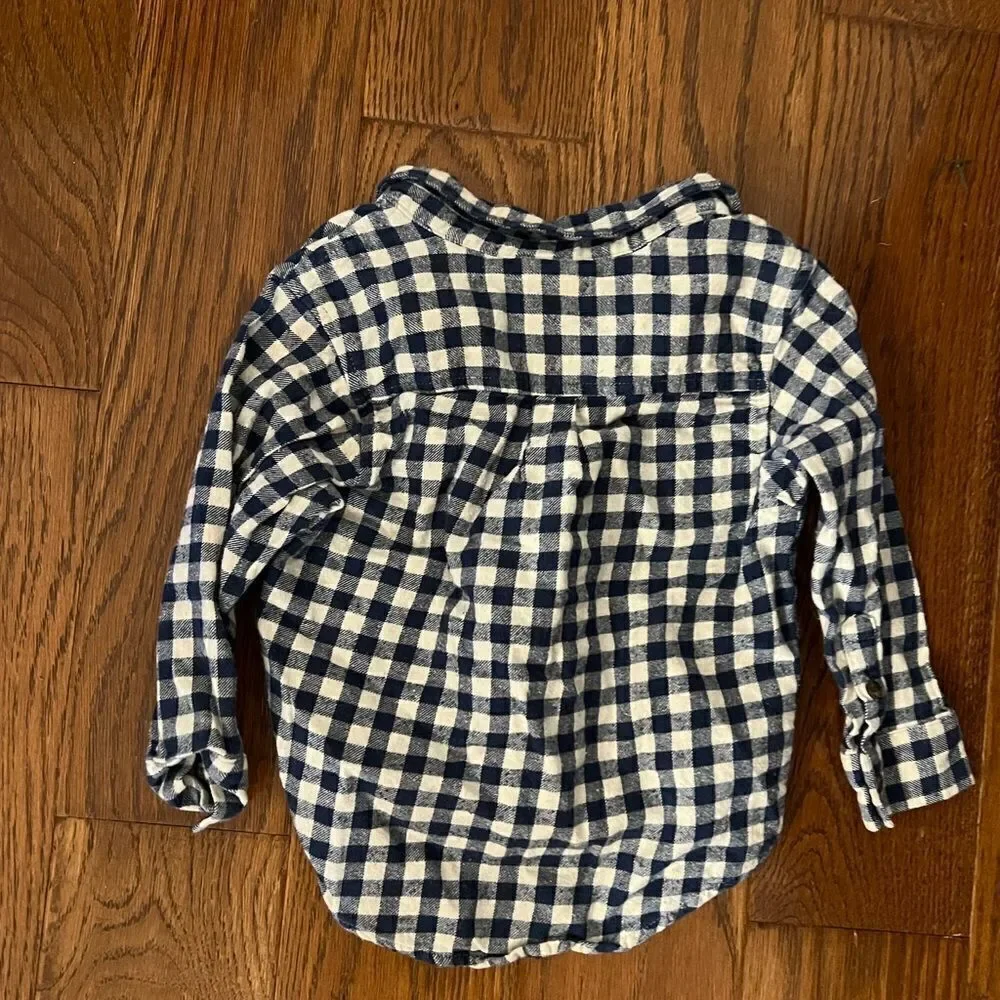 Gymboree 2t navy and cream button down shirt